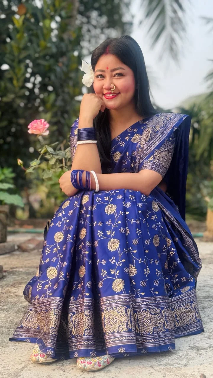 Japani Silk Skin Print Sharee with Blouse Piece-27354