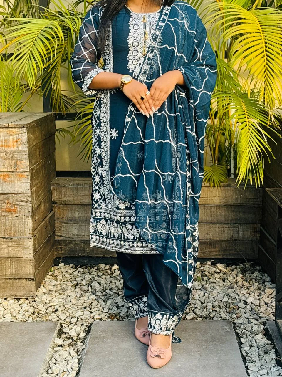 Georgette Embroidery Four Piece-16793