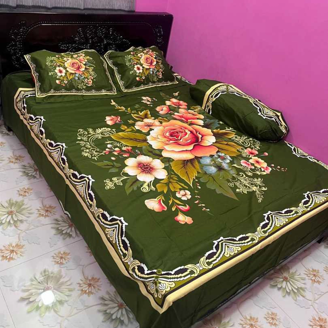 Digital Home Tex Luxury Panel Cotton Bed Sheet King Size – 10038