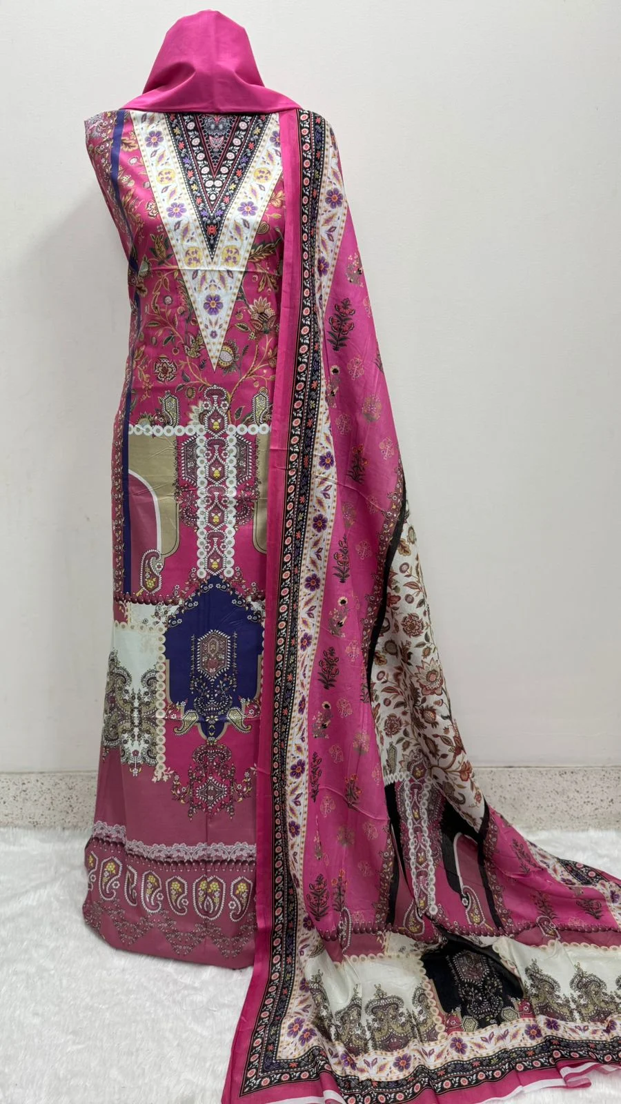 Digital Print Cotton Three Piece--20695