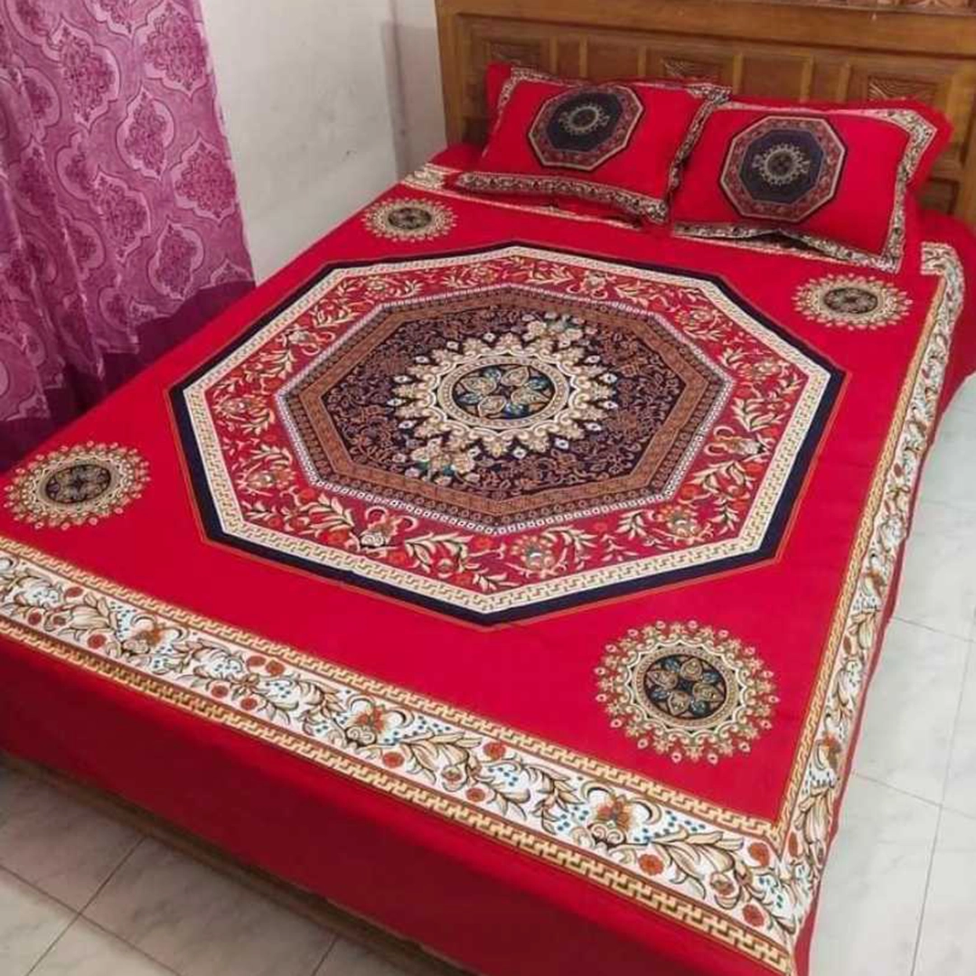 Digital Home Tex Luxury Panel Cotton Bed Sheet King Size – 10037