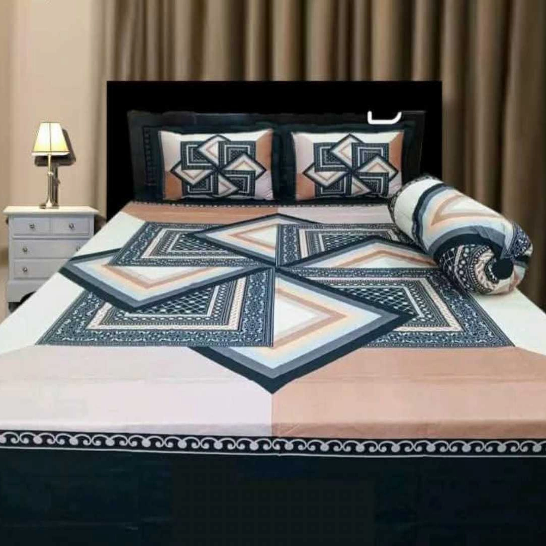 Digital Home Tex Luxury Panel Cotton Bed Sheet King Size – 10051