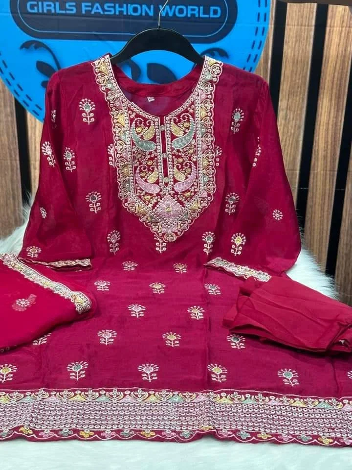 Indian Chinon Georgette Three Piece-18377