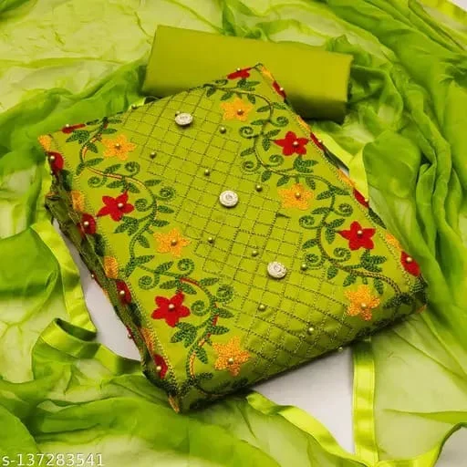 কাশ্মীরী আড়ি এম্ব্রডারী থ্রি-পিচ।--11502