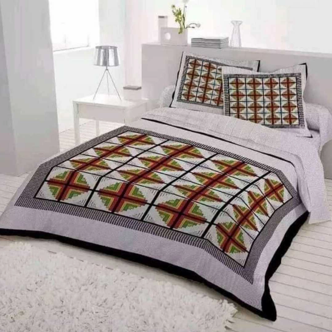 Digital Home Tex Luxury Panel Cotton Bed Sheet King Size – 10017