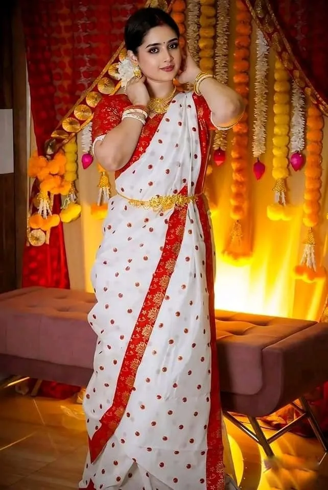 Half Silk Sharee with Blouse Piece-13709