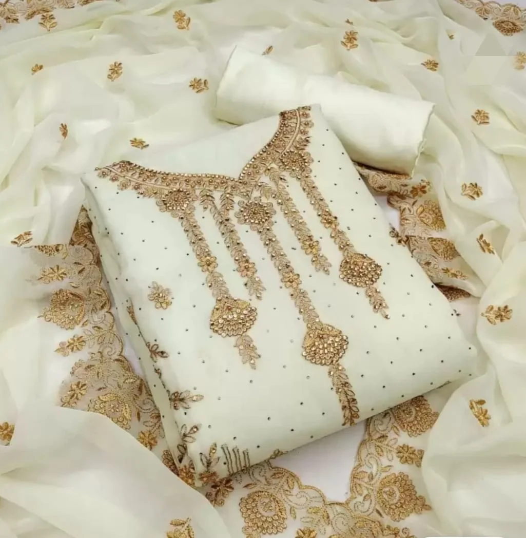 Embroidary Georjet Three Piece-12375