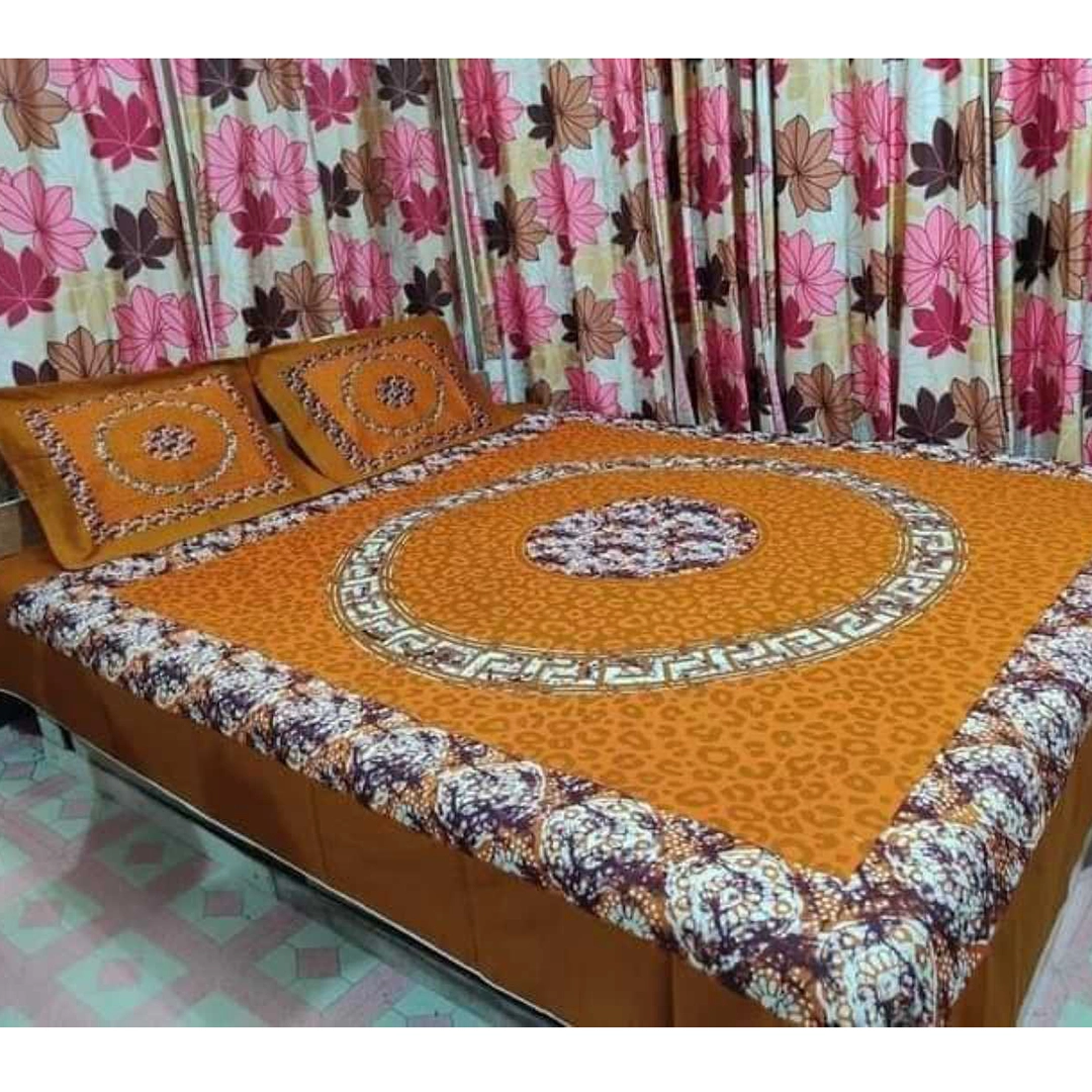 Digital Home Tex Luxury Panel Cotton Bed Sheet King Size – 10019