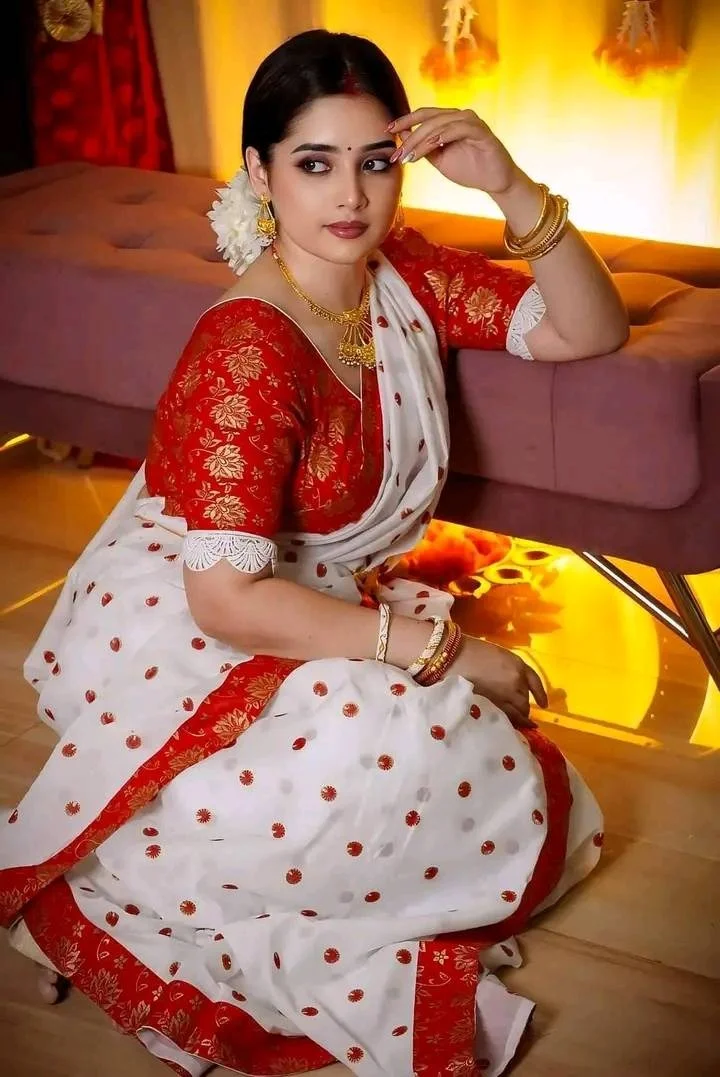 Half Silk Sharee with Blouse Piece-13709