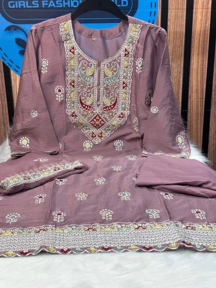 Indian Chinon Georgette Three Piece-18379