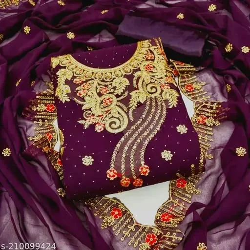 Georgette Embroidery Four Piece--22926