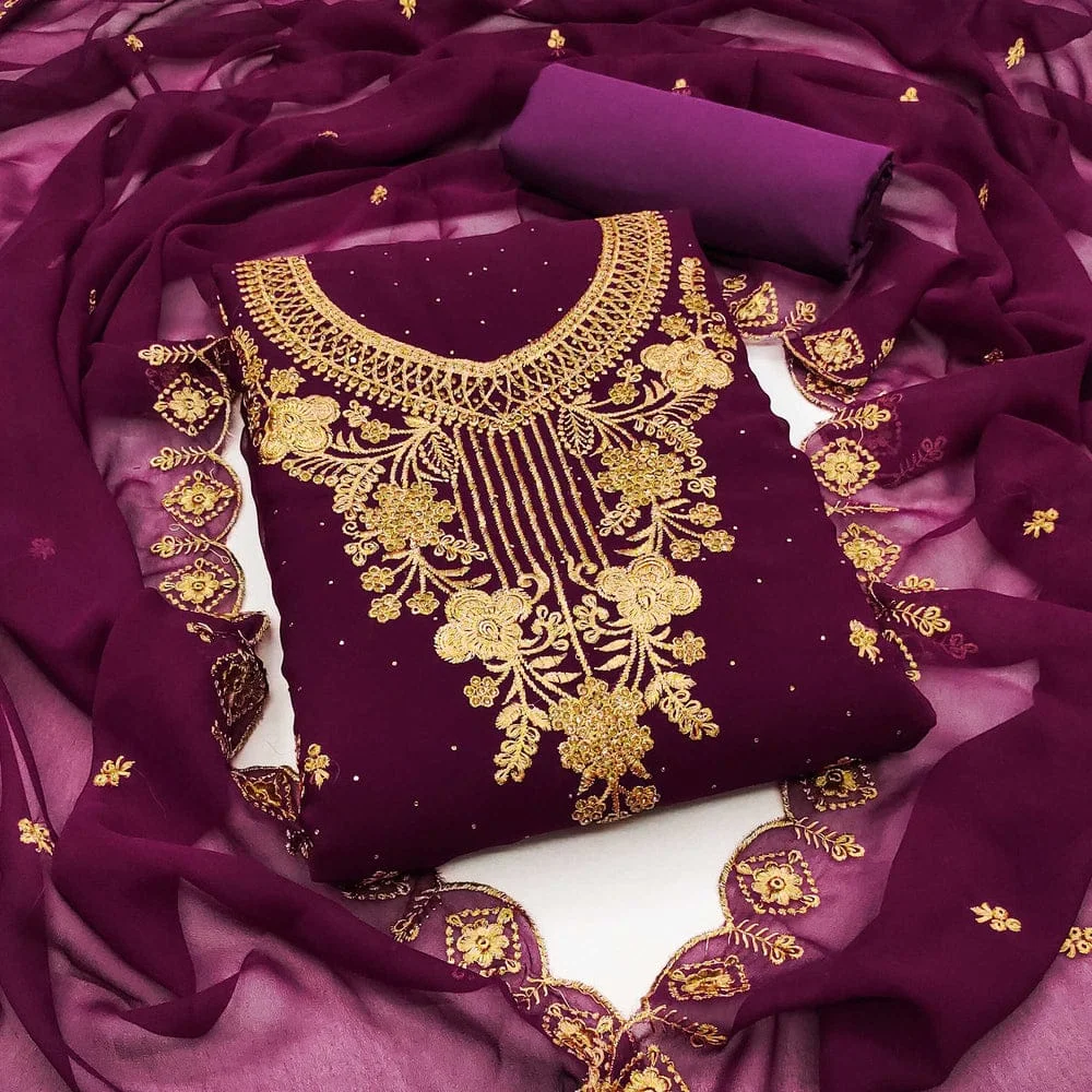 Georgette Embroidery Four Piece--21080