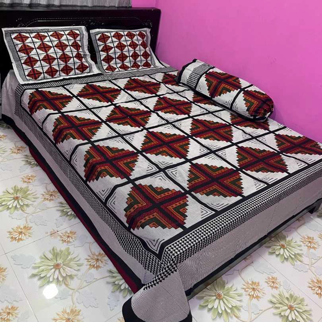 Digital Home Tex Luxury Panel Cotton Bed Sheet King Size – 10005