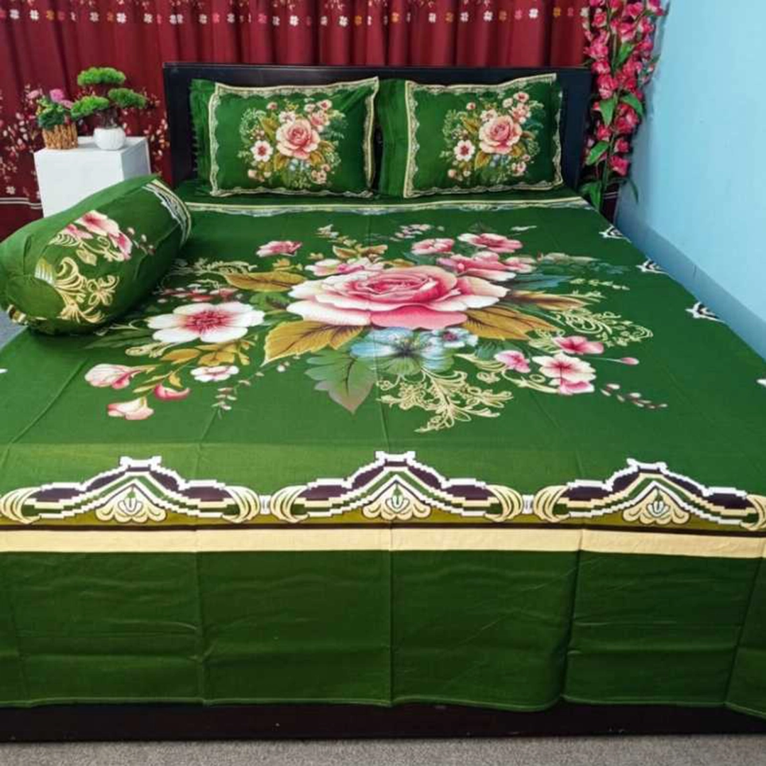 Digital Home Tex Luxury Panel Cotton Bed Sheet King Size – 10061