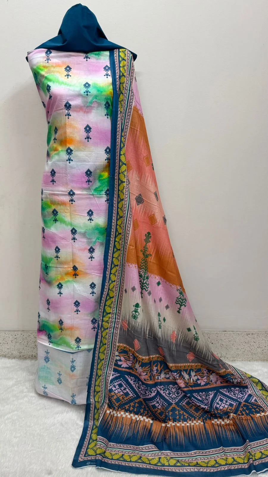 Digital Print Cotton Three Piece--20711