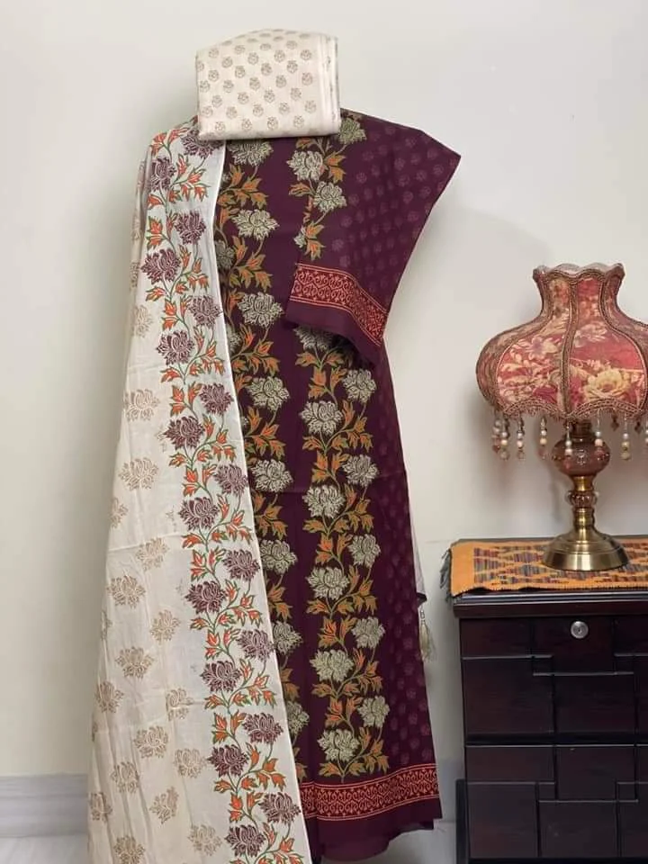 Block Print Three Piece-11624