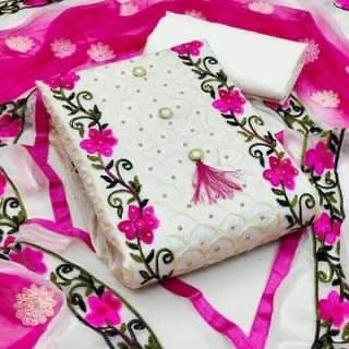 অরগেন্ডি মোম বাটিক থ্রি পিস-12387